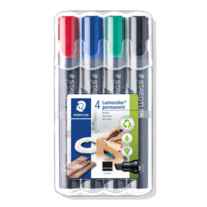 STAEDTLER Permanentmarker Lumocolor® 350, nachfüllbar, STAEDTLER Box mit 4 Farben